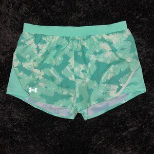 Under Armour Multi-Colored-Teal Mesh Athletic Running Shorts